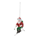 Glass skiing santa oranment (set of 6)