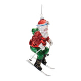Glass skiing santa oranment (set of 6)