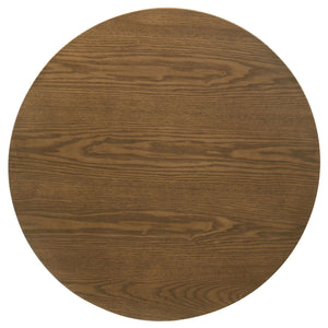Franklin Round Wood Pedestal Side End Table Dark Brown