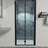 Bi-Fold Semi-Frameless Shower Doors In Matte With Clear Glass