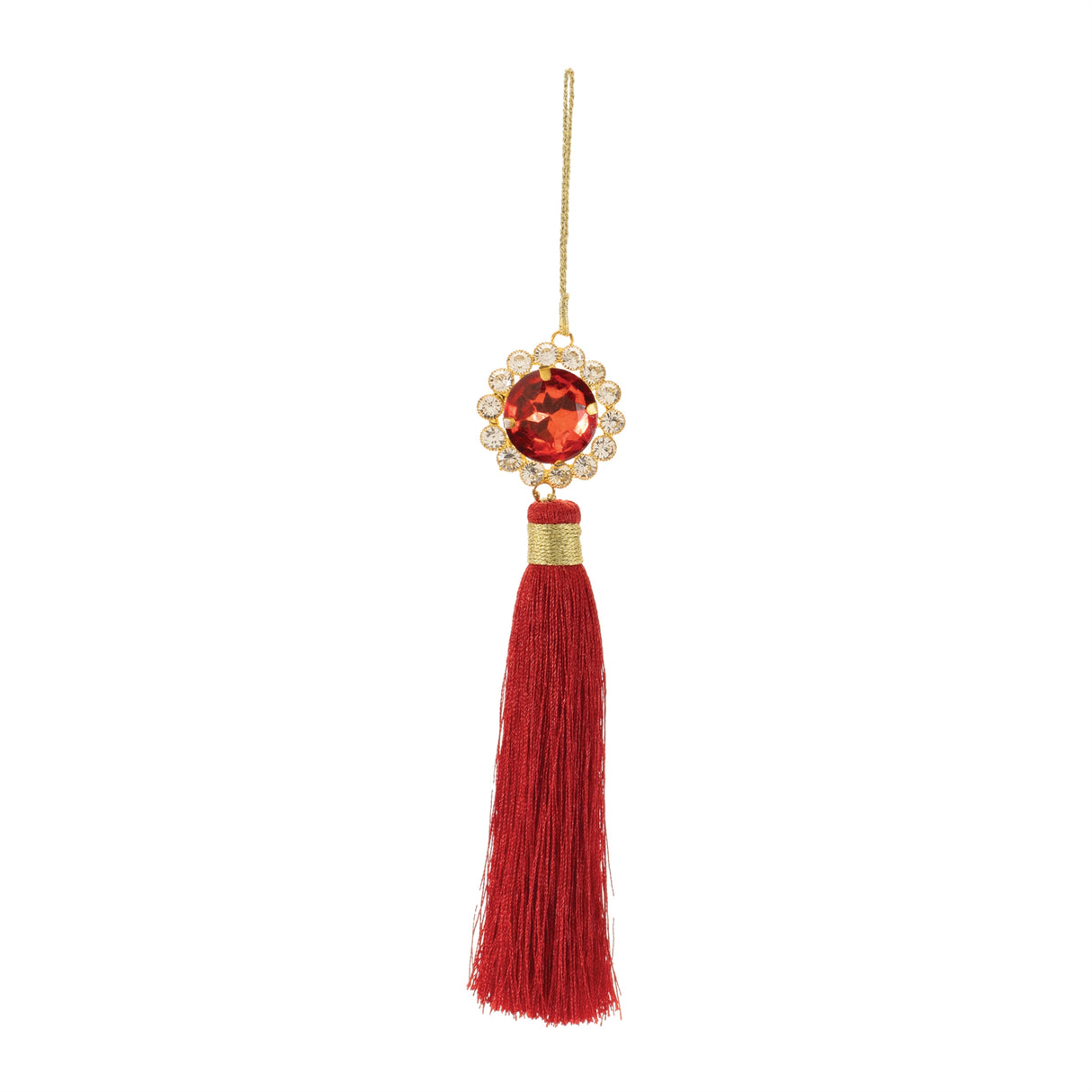 Holiday jewel tassle ornament (set of 6)