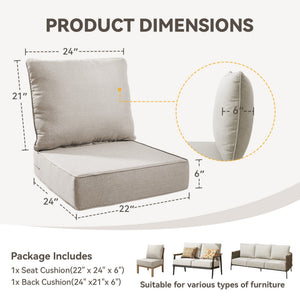6-Inch Thick Outdoor Chair Cushion