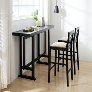 Bar Chair Counter Height Stool with Backrest Black Set of 2