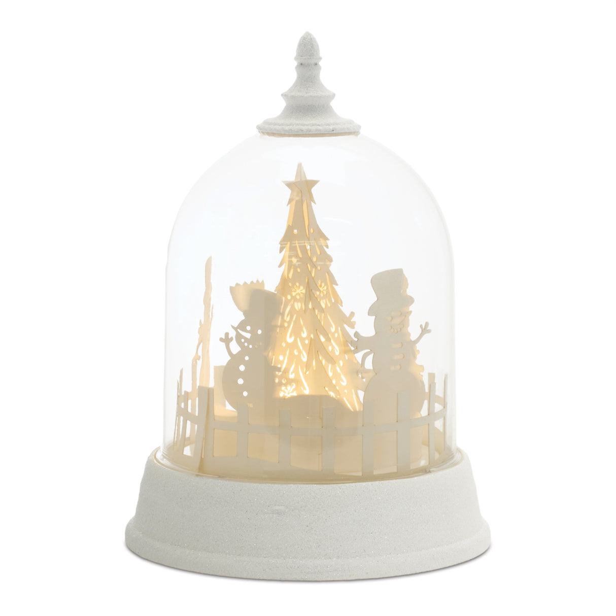 Led rotating snowman globe 8.5"h