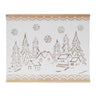 Carved wood winter village wall art 19"l