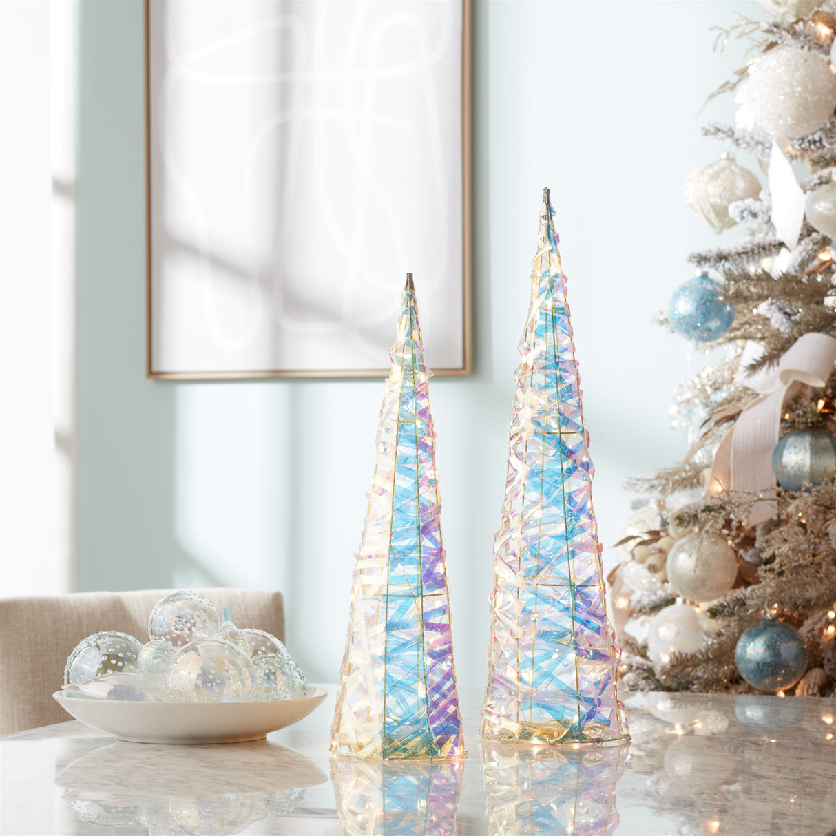 Iridescent led tree (set of 2)