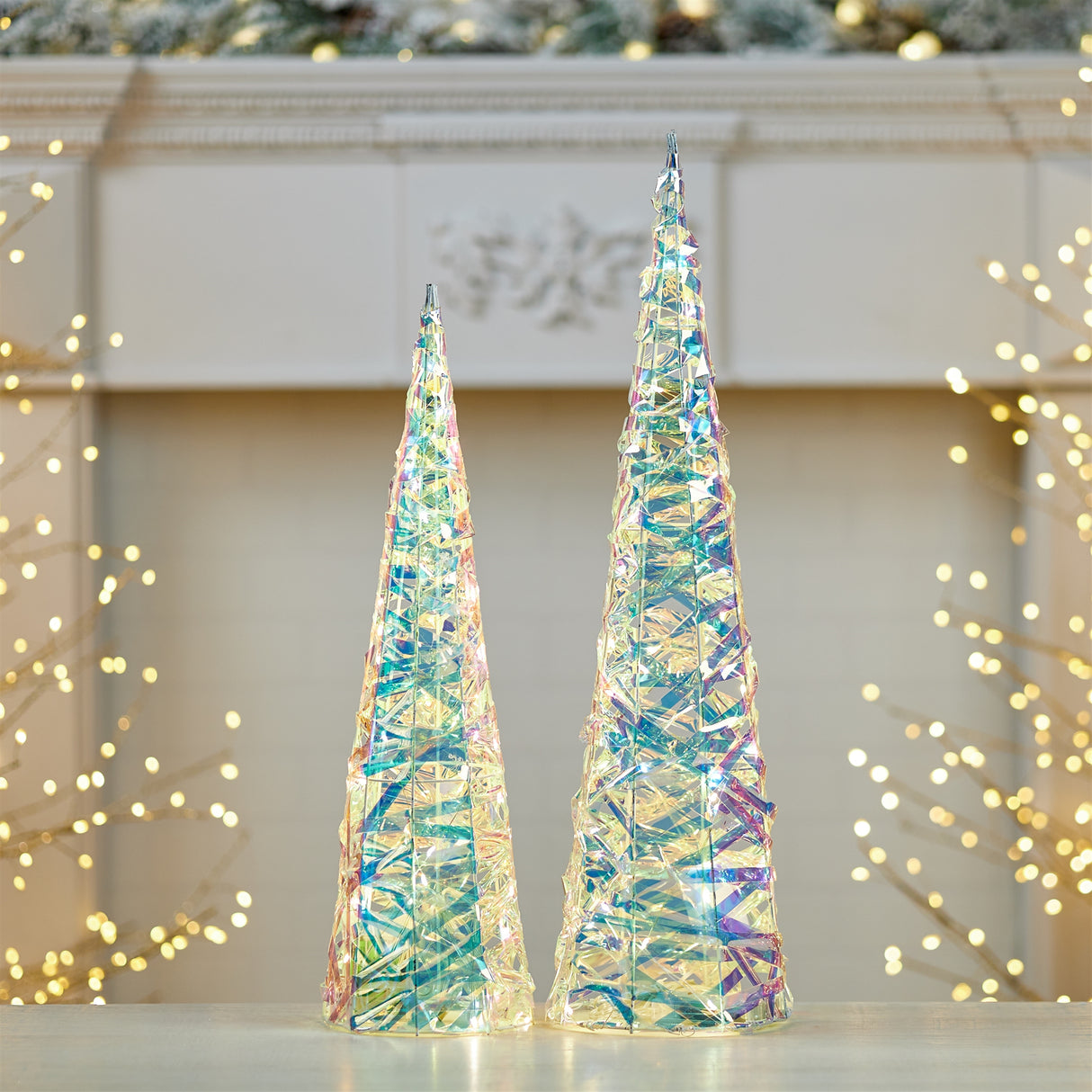 Iridescent led tree (set of 2)