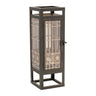 Cut out wood candle holder with iron frame 15"h