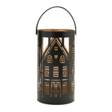 Punched metal house lantern (set of 3)