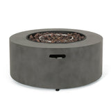 Wellington Round Iron Fire Pit with 40,000 BTU Output in Stone Gray