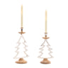 Pine tree outline taper candle holder (set of 2)