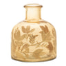 Foliage etched glass bottle vase (set of 2)