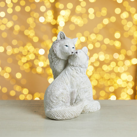Winter fox couple figurine (set of 2)