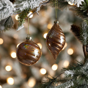 Iridescent Swirl Glass Ornament (Set of 12)