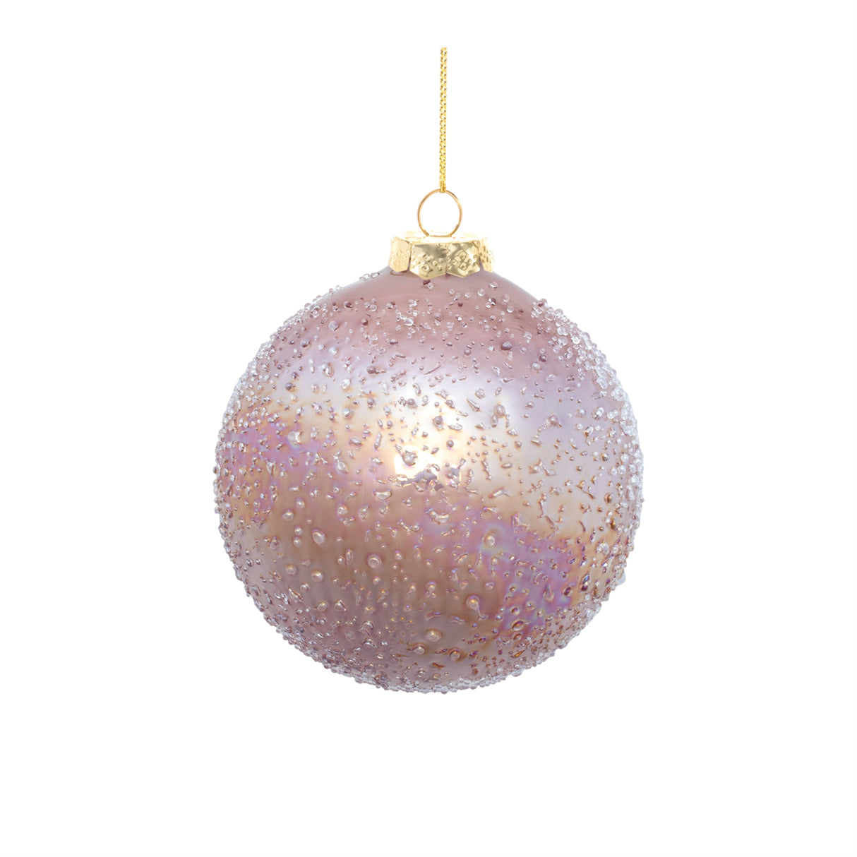 Iridescent beaded glass ornament (set of 4)