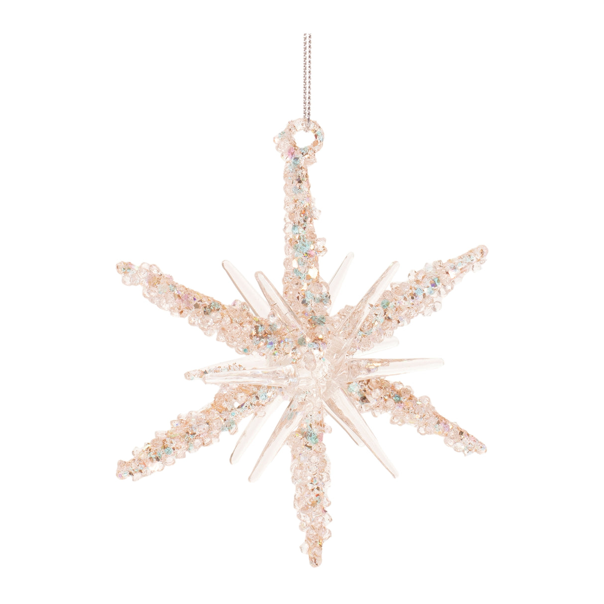 Beaded-glass-star-ornament-(set-of-6)-Christmas-Ornaments