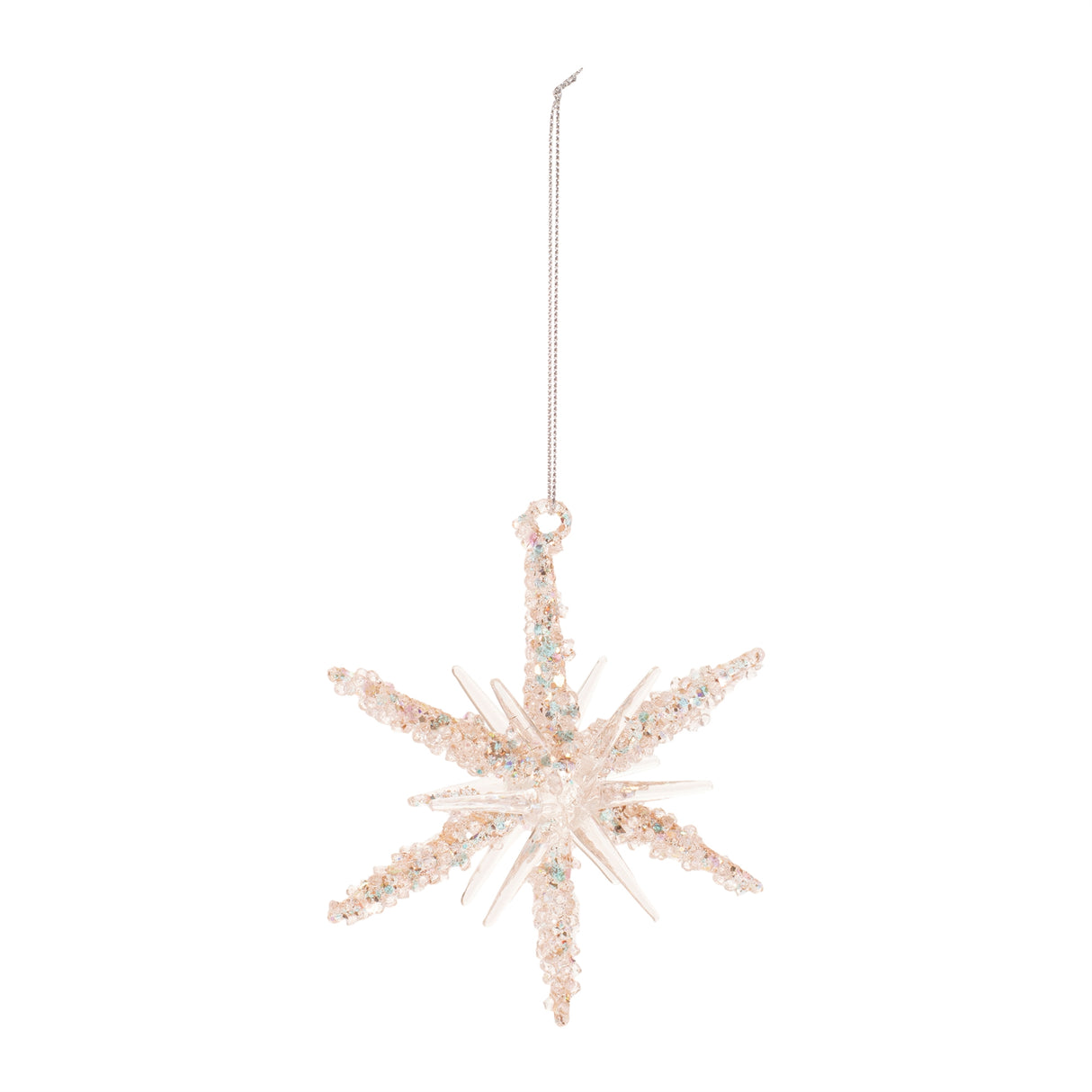 Beaded glass star ornament (set of 6)