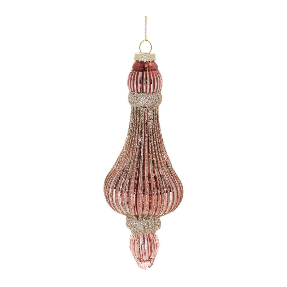 Ribbed glass drop ornament (set of 6)