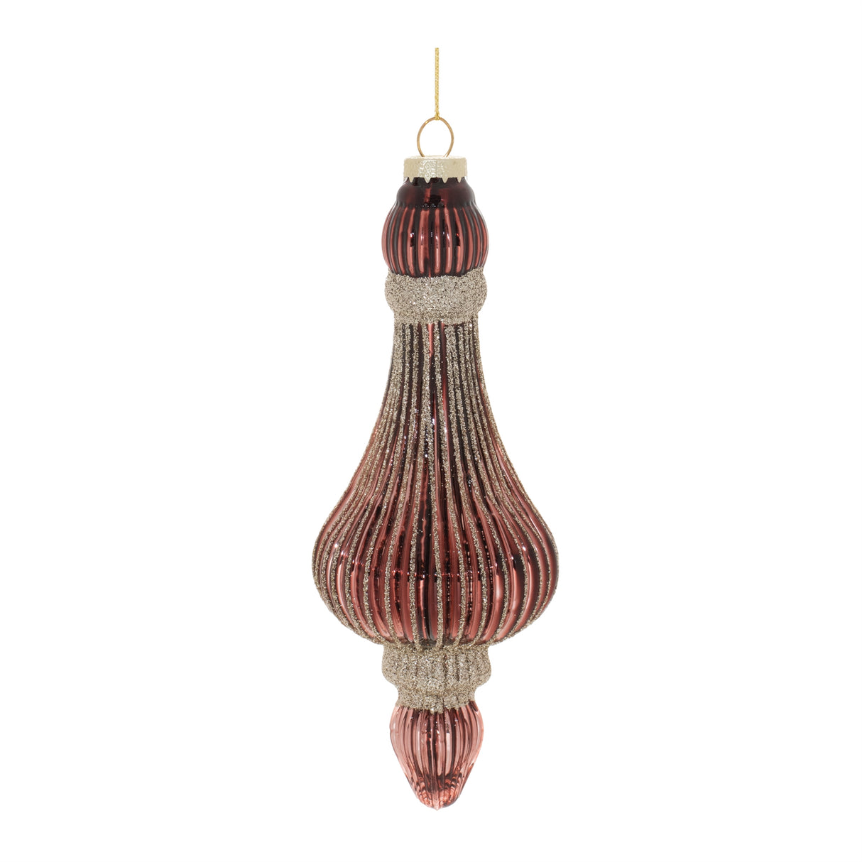 Ribbed glass drop ornament (set of 6)
