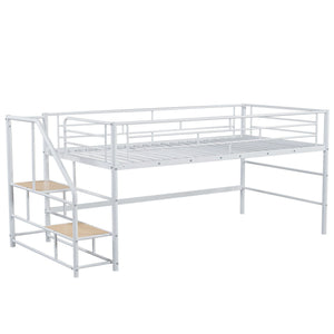 Loft Bed With Storage Stairs And Metal Frame