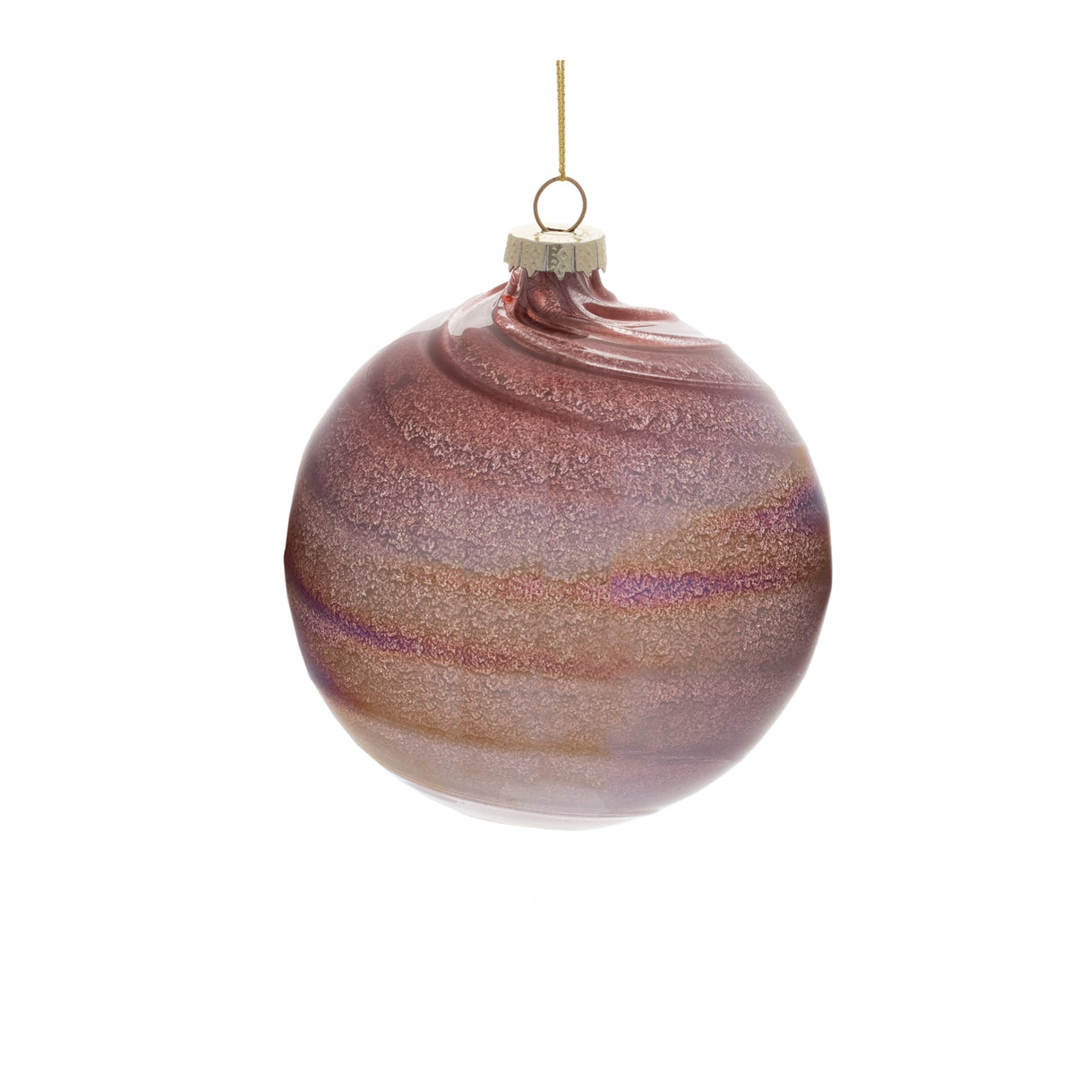Iridescent swirl glass ornament (set of 6)