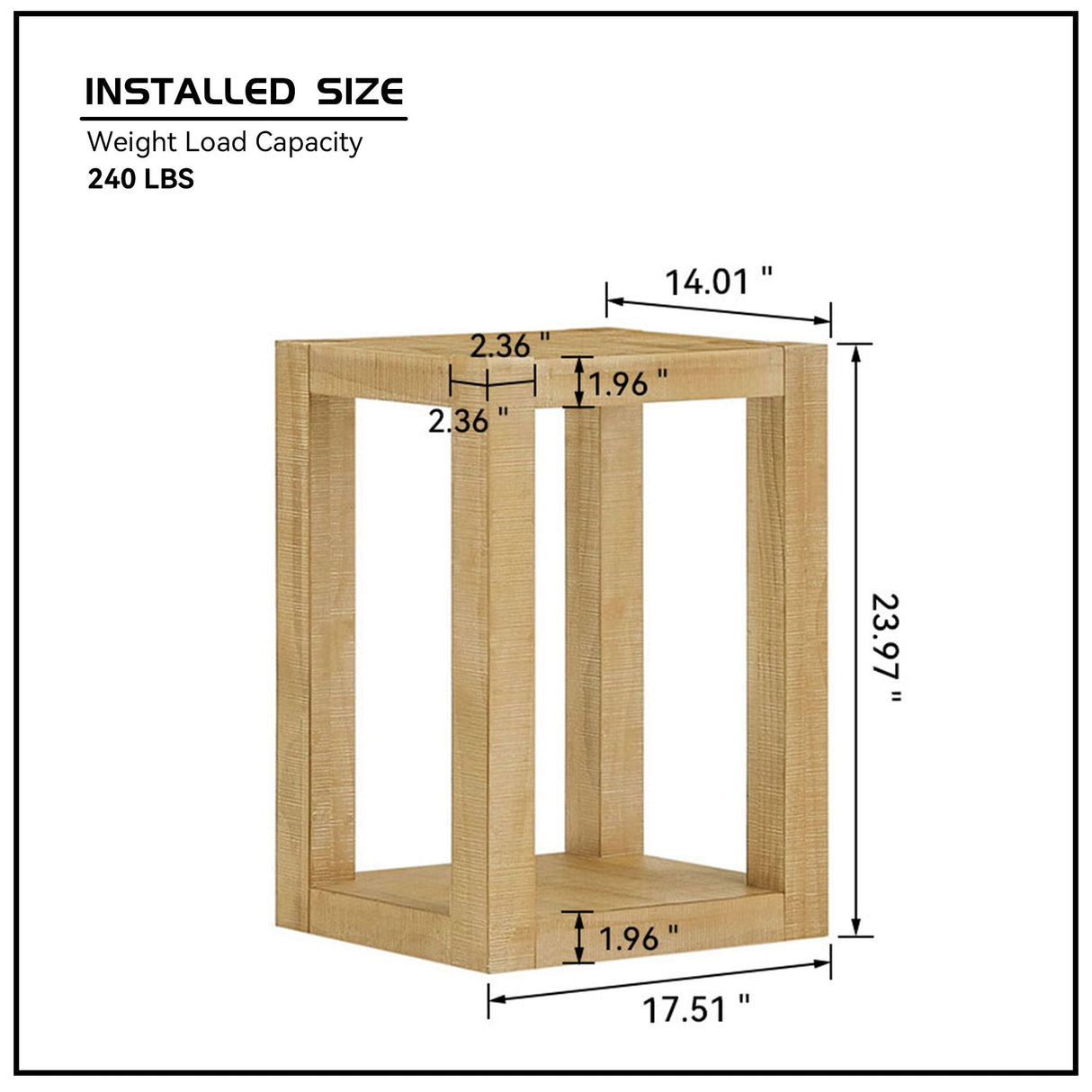 14 Inch Rectangular MDF Coffee Table