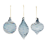 Iridescent swirl glass ornament (set of 12)