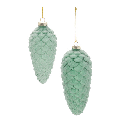 Frosted-glass-pinecone-ornament-(set-of-6)-Christmas-Ornaments