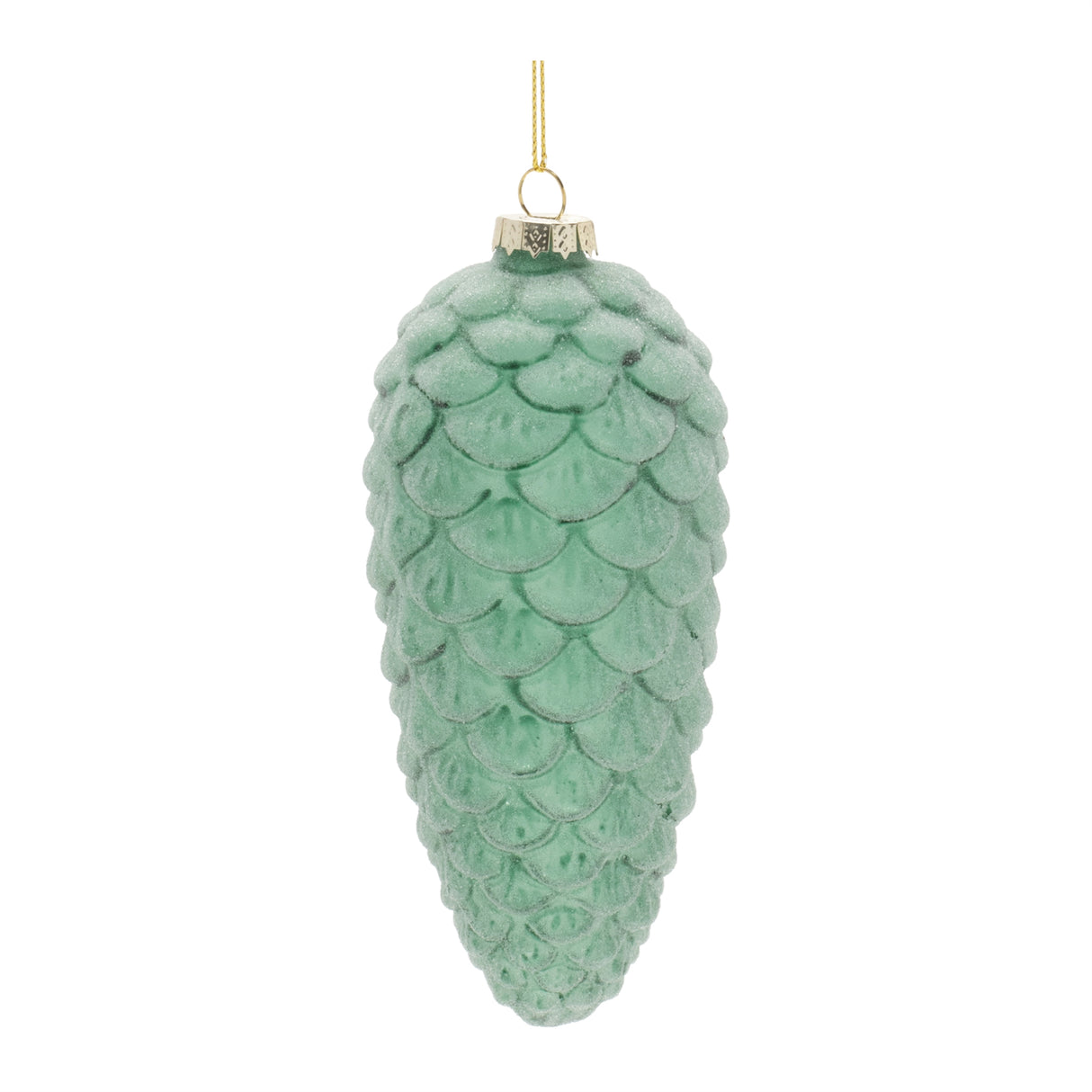Frosted glass pinecone ornament (set of 6)