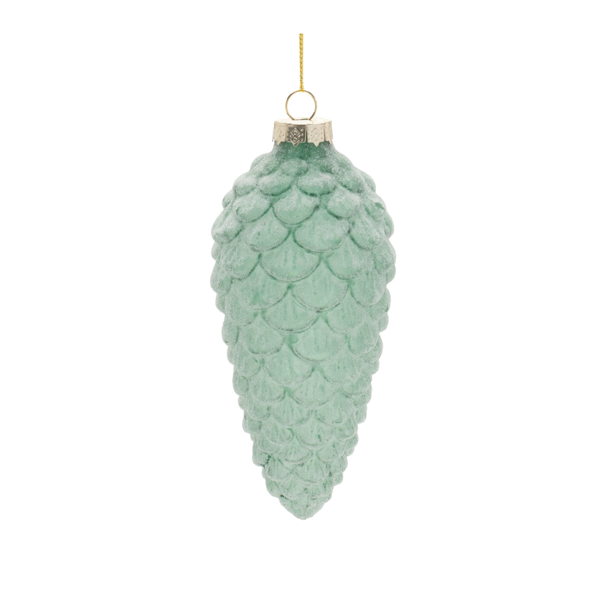 Frosted glass pinecone ornament (set of 6)