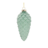 Frosted glass pinecone ornament (set of 6)