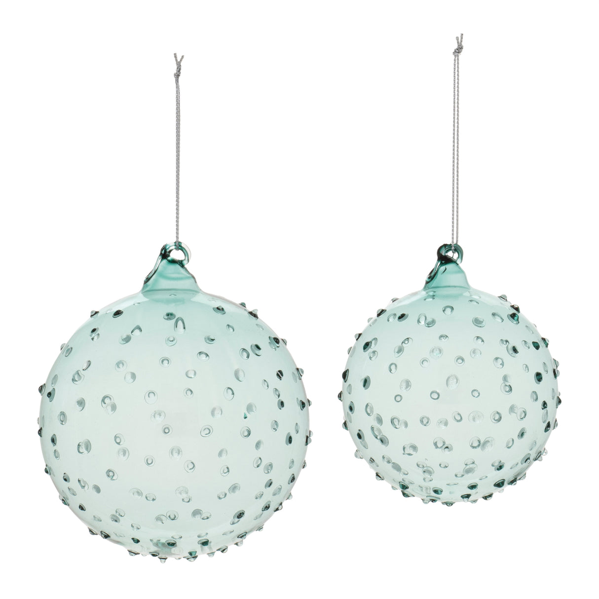 Hobnail glass ball ornament (set of 12)