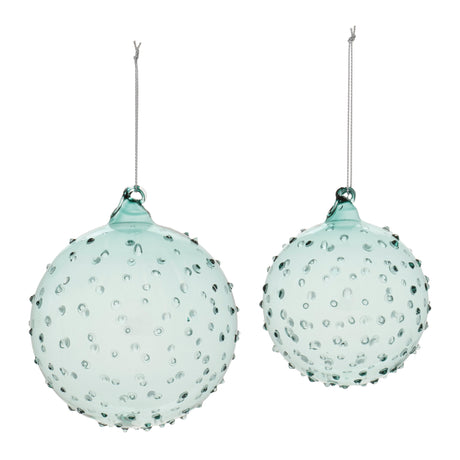 Hobnail glass ball ornament (set of 12)