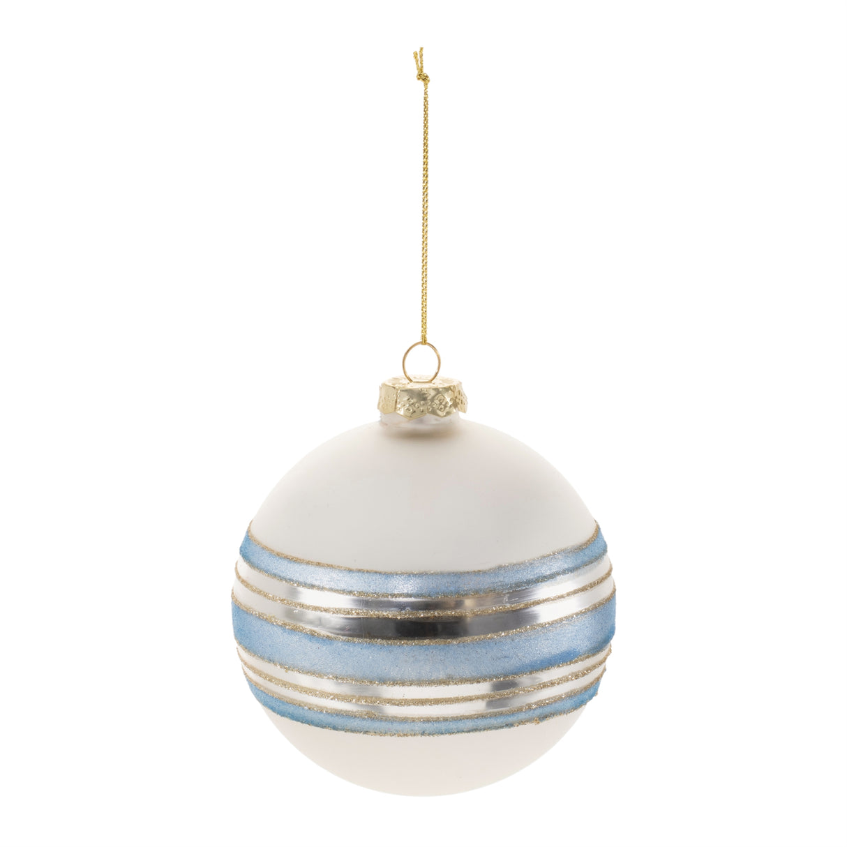Striped glass ball ornament (set of 6)