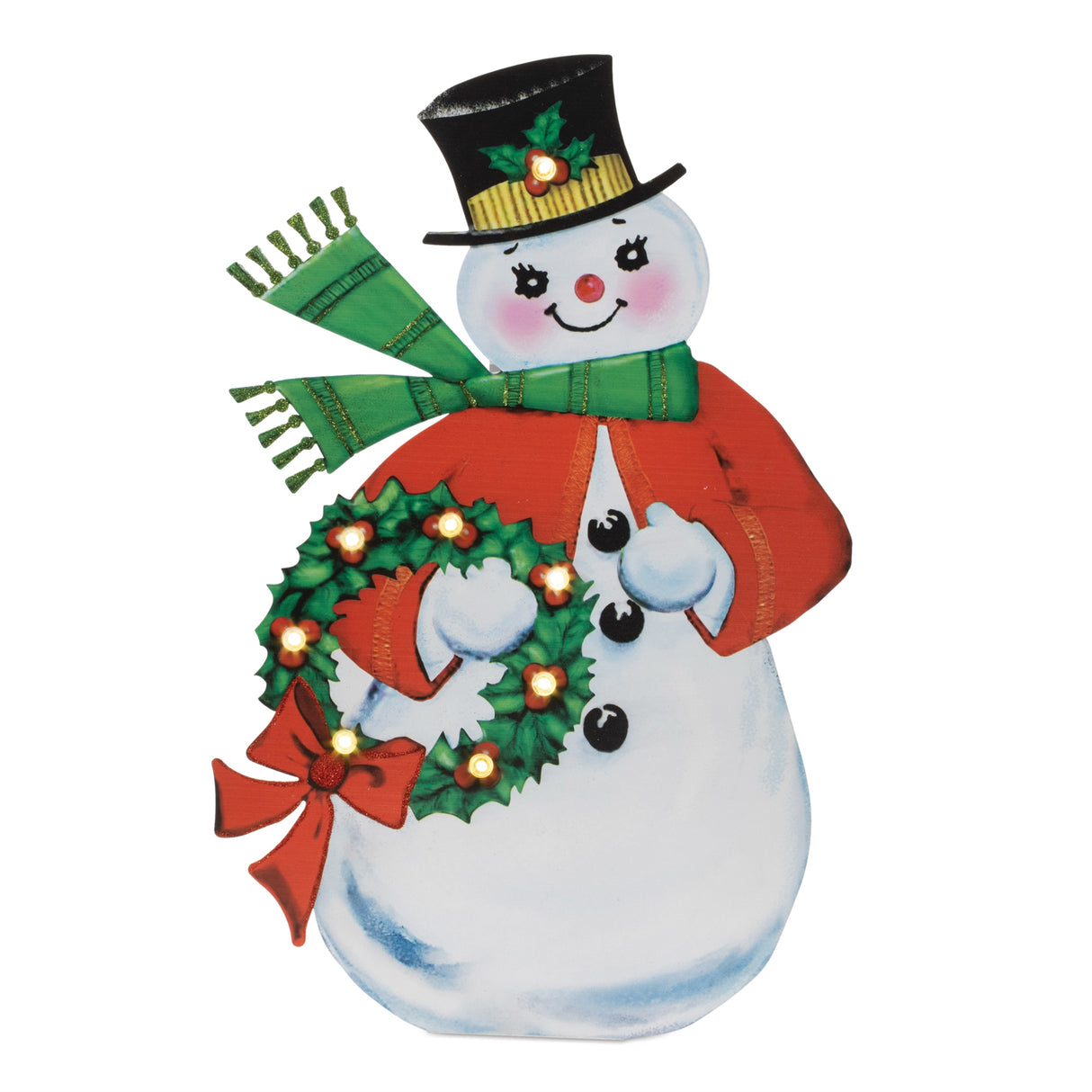 Nostalgic snowman led display 24"h