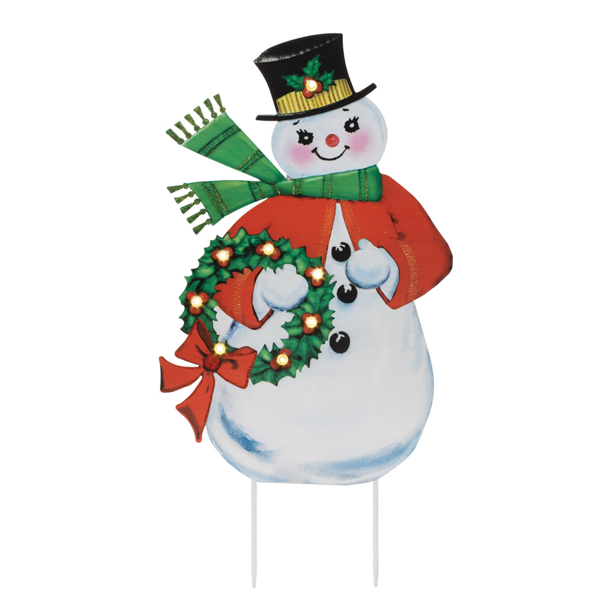 Nostalgic snowman led display 24"h