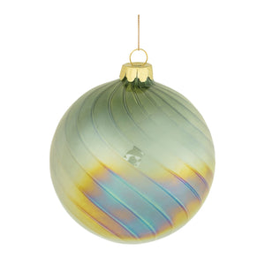 Iridescent Swirled Glass Ornament (Set of 6)