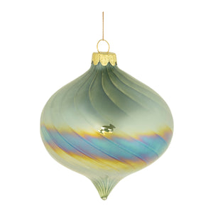 Iridescent Swirled Glass Ornament (Set of 6)