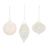 Iridescent cloudy glass ornament (set of 6)