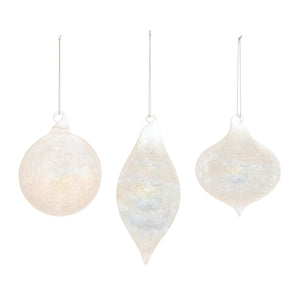 Iridescent Cloudy Glass Ornament (Set of 6)