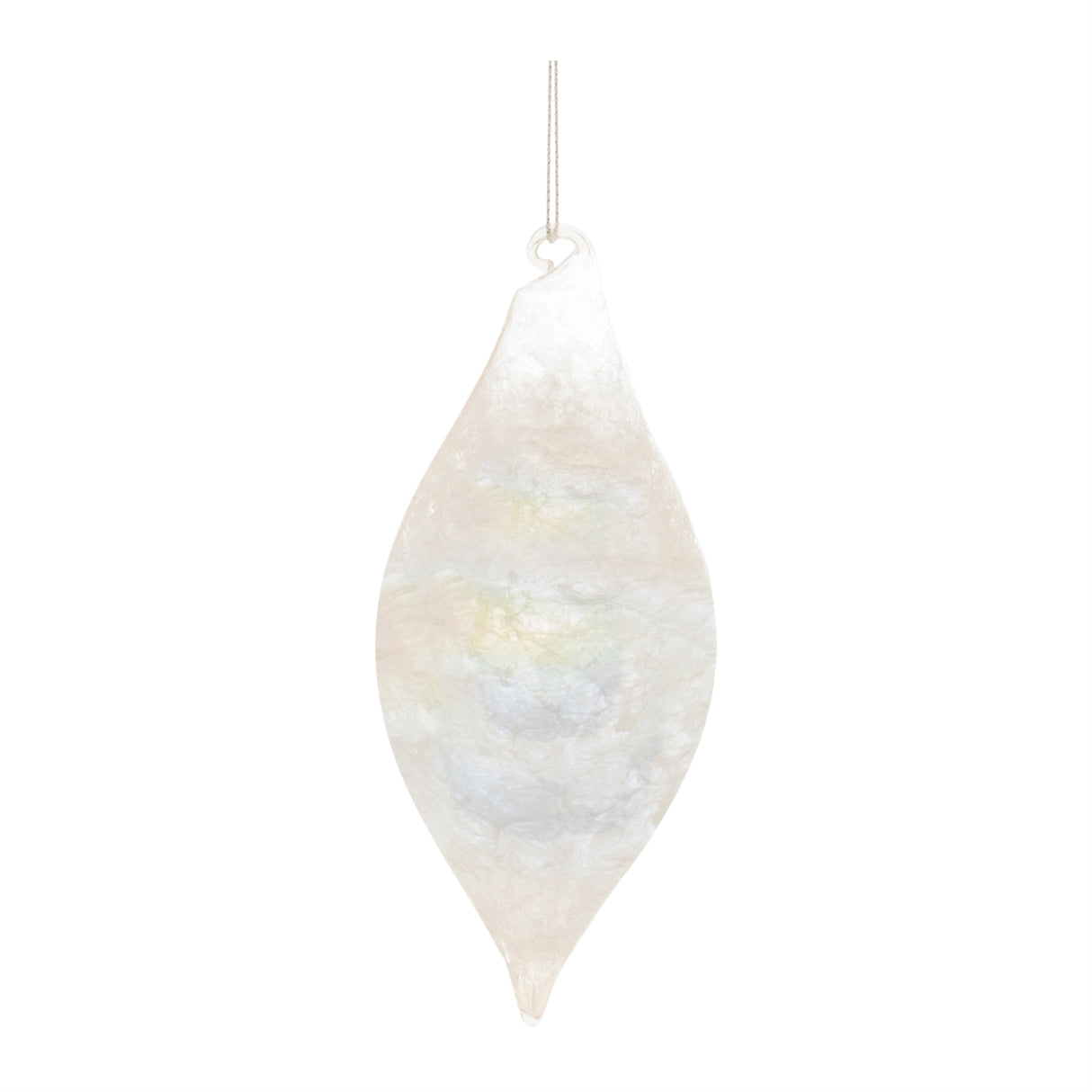 Iridescent cloudy glass ornament (set of 6)