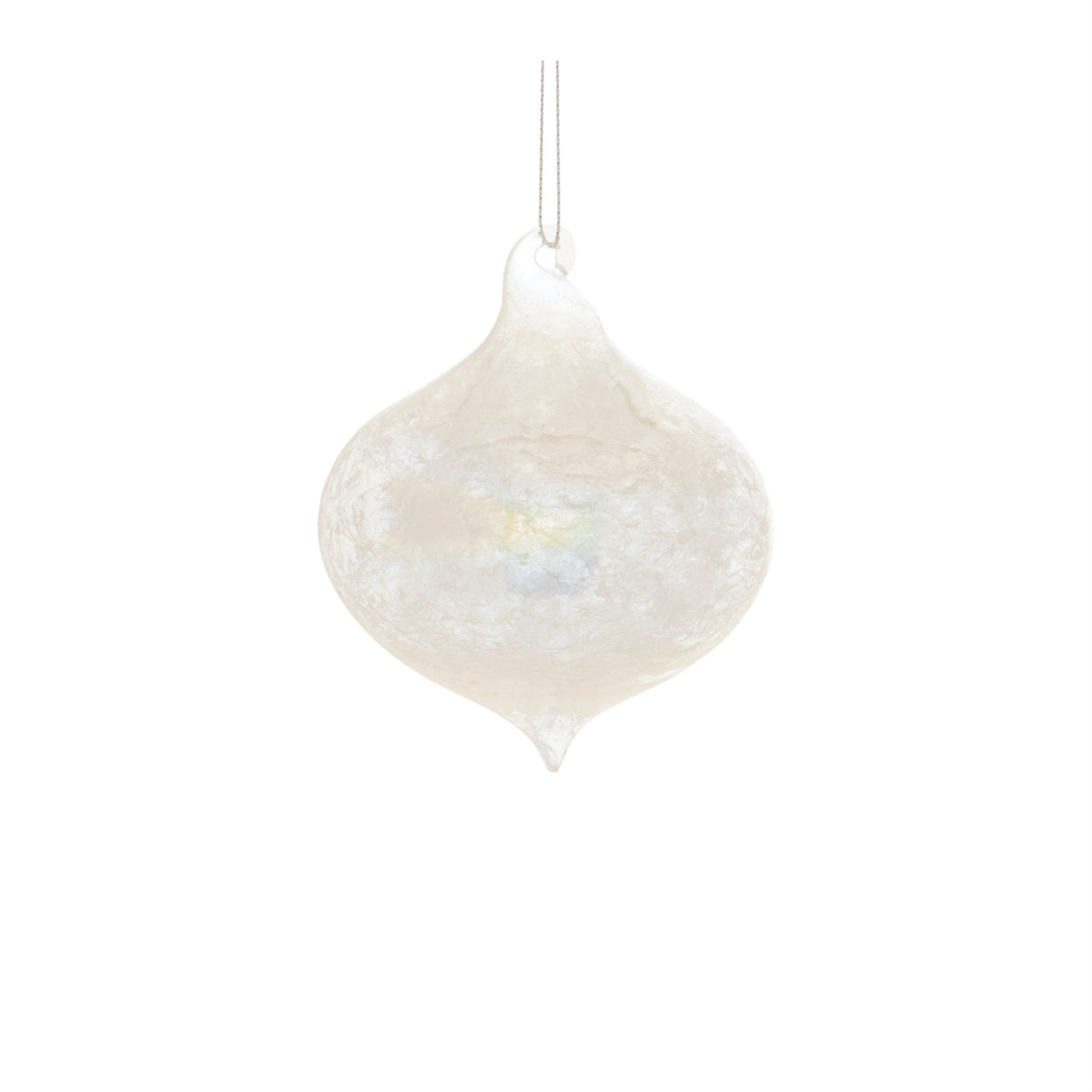 Iridescent cloudy glass ornament (set of 6)