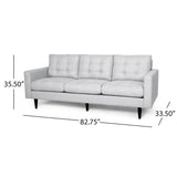 Jenny - Contemporary Tufted Fabric 3 Seater Sofa