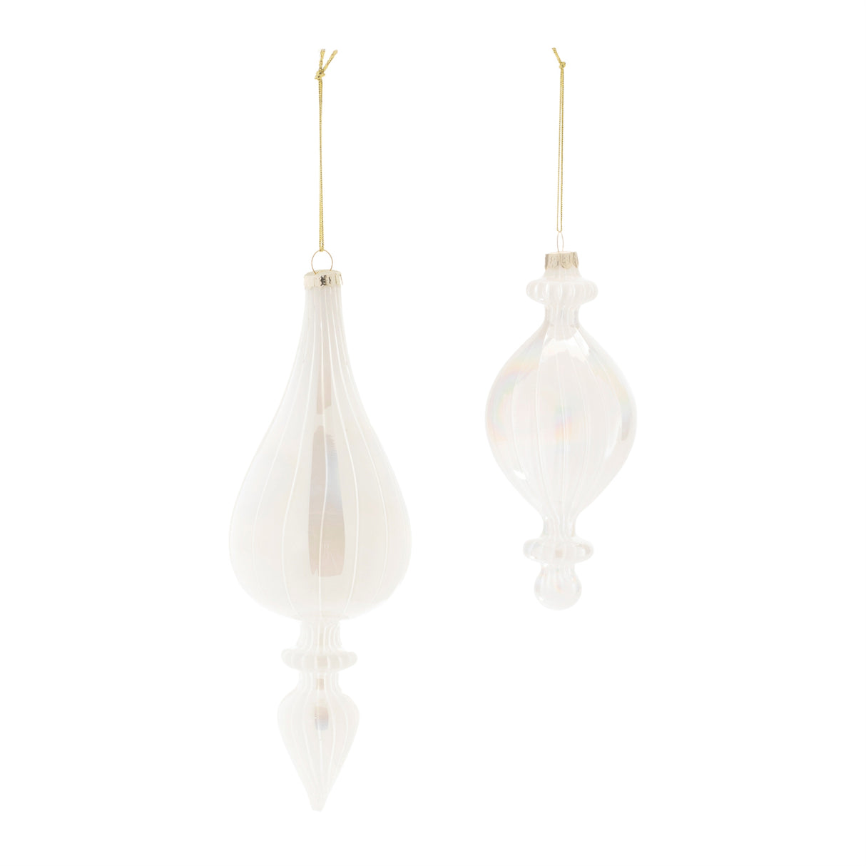 Iridescent glass finial ornament (set of 12)