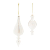 Iridescent glass finial ornament (set of 12)