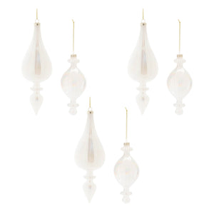 Iridescent Glass Finial Ornament (Set of 6)