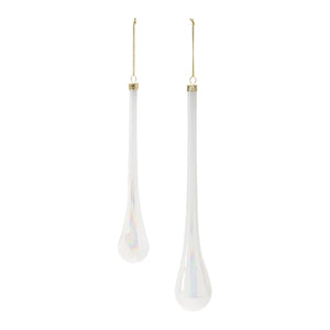 Iridescent Glass Drop Ornament (Set of 6)