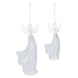 Iridescent glass angel ornament (set of 12)
