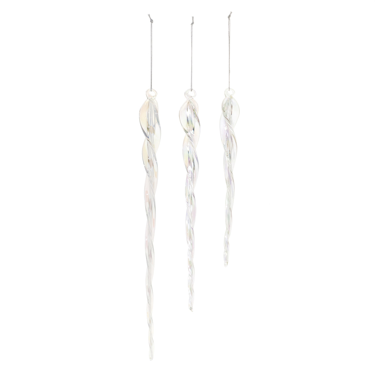 Glass icicle ornament (set of 18)