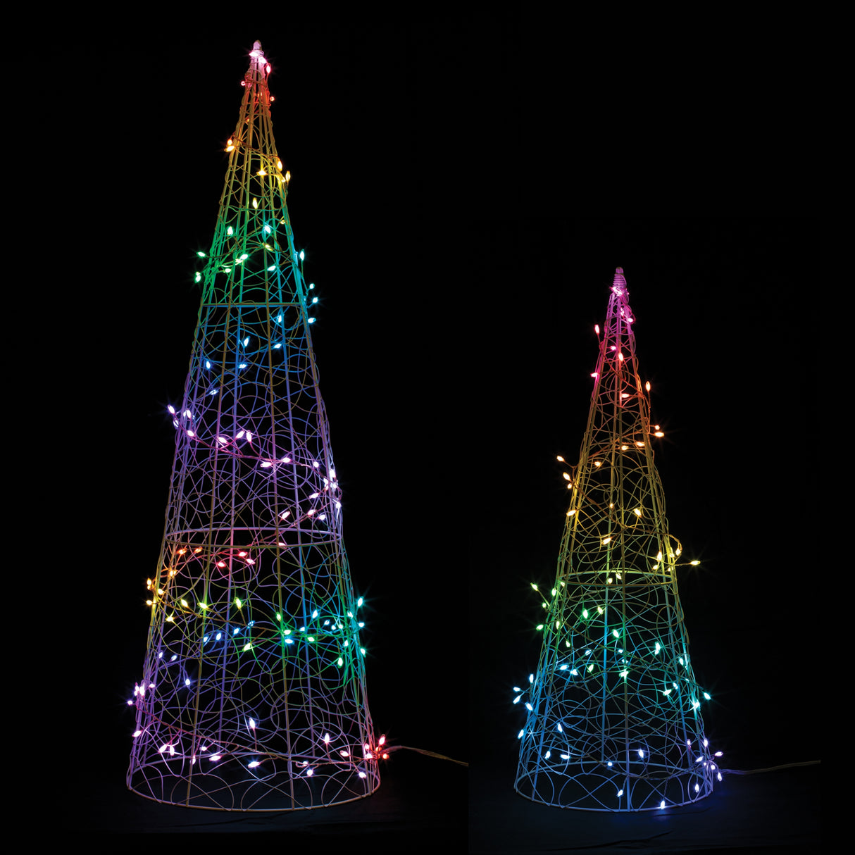 Multicolor-led-tree-(set-of-2)-Decorative-Objects